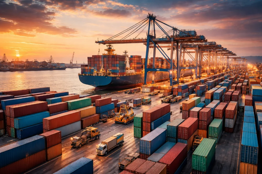 Expédition internationale de conteneurs porte-à-porte